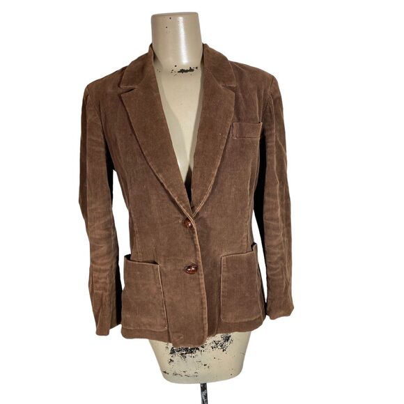 Vintage 80’s Brown Corduroy Blazer Jacket - Picture 2 of 5